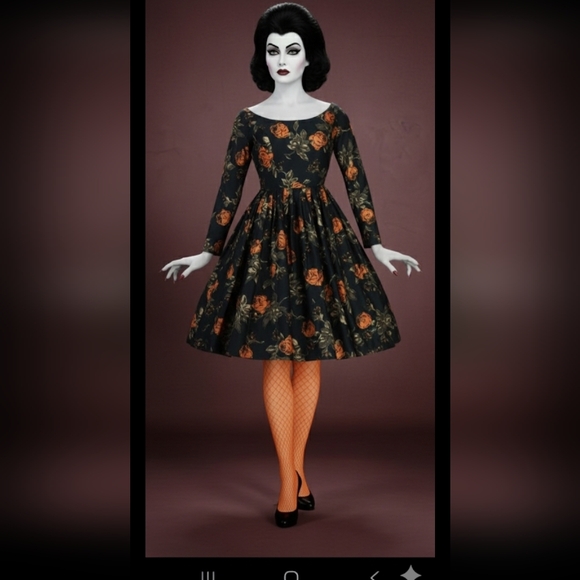 Vintage 50s 60s Autumn Print Floral Dress S - Picture 1 of 13